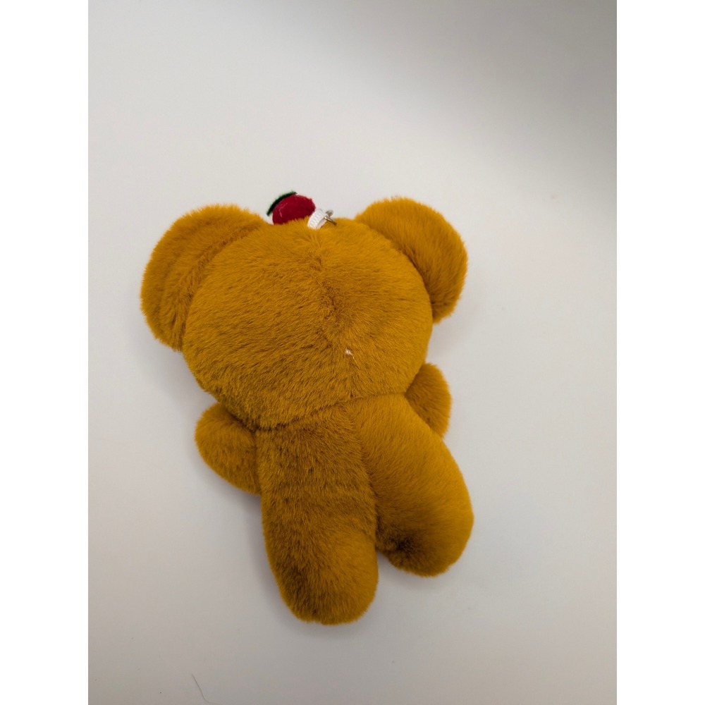 Kawaii Plush Teddy Bear Keychain Pink Heart Apron Lace Trim‎ Cherry Accent 5 in - Picture 6 of 8